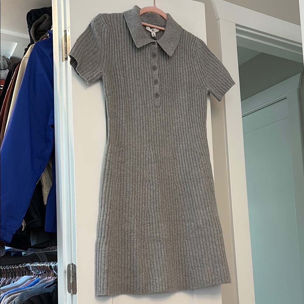 Banana Republic Heather Gray Ribbed Mini Dress